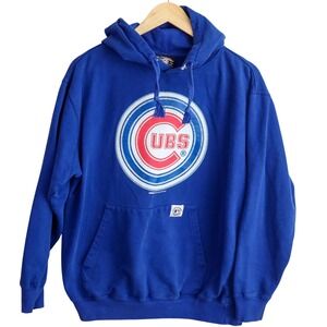 Stitches Chicago Cubs Hoodie Mens Medium Blue MLB Baseball Pullover Sweatshirt
